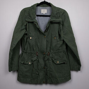 Ann Taylor Loft green cinch waist utility anorak jacket-SP